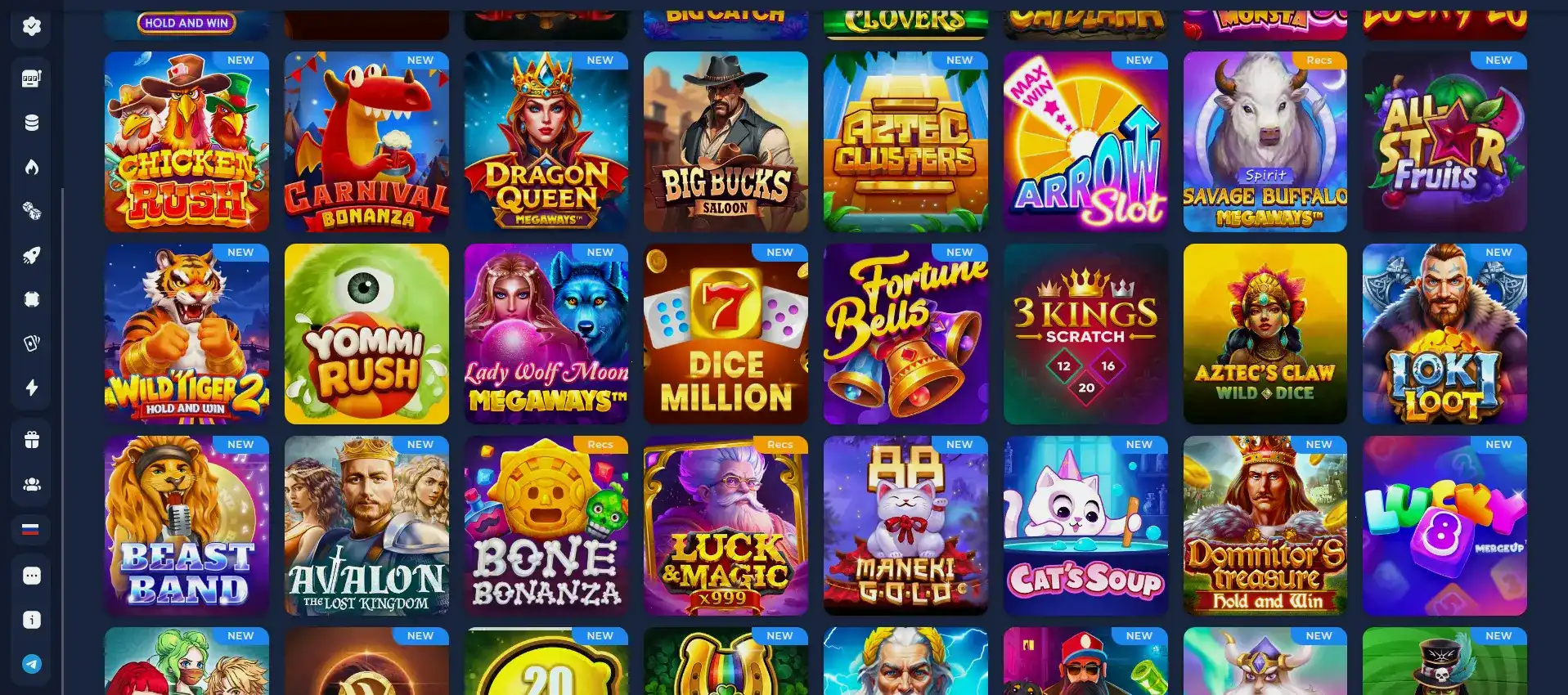 Интерфейс Spinbetter casino с живыми слотами